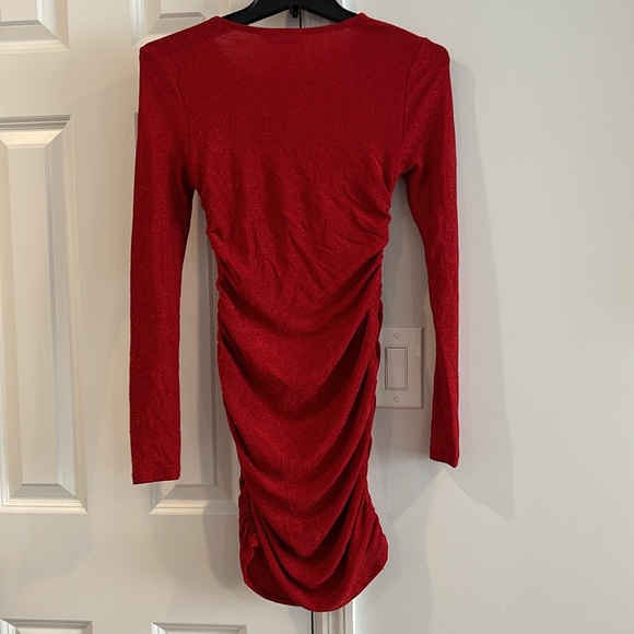 NWT BB Dakota X Steve Madden Crush Bodycon Sheath Red Long Sleeve Dress - Picture 4 of 8